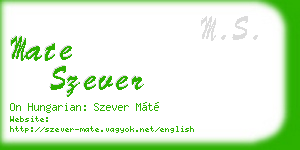 mate szever business card