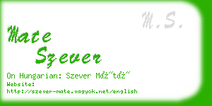 mate szever business card